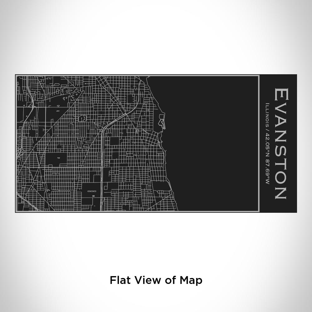 Evanston - Illinois Map Insulated Bottle in Matte Black