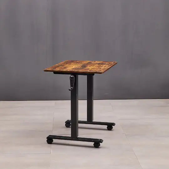 Hand Crank Adjustable Office Desk Height Adjustable, With Flat Metal Legs Or Rolling Wheels  Perfect For Home, Office, Gaming, Or Study Use