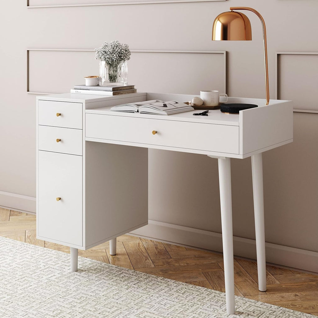 Daisy Vanity Desk Makeup Table With 4 Drawers White
