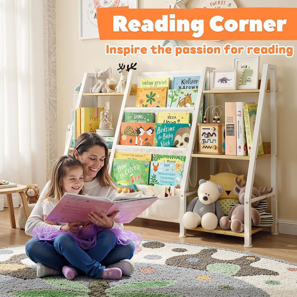 Kids Bookshelf and Toy Organizer: 3-Tier Book Shelf for Kids Room,