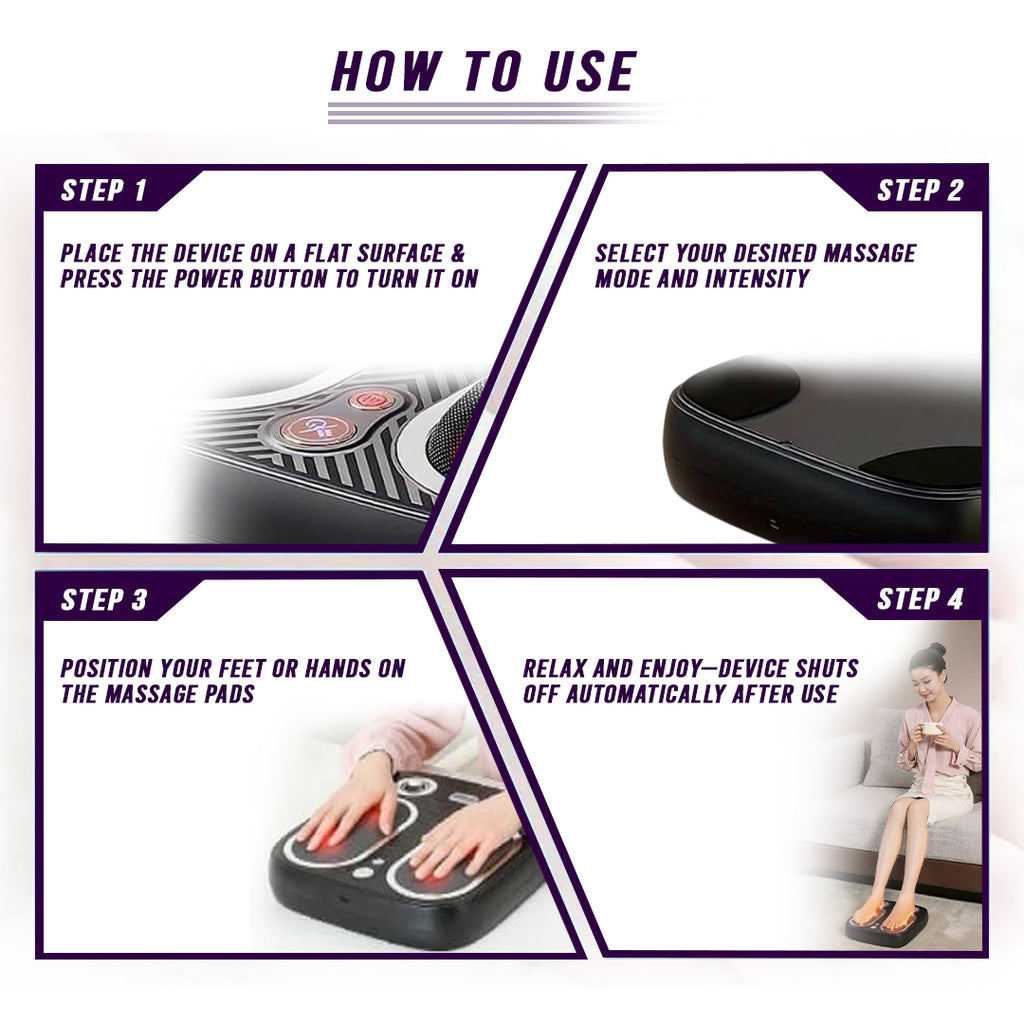Stress & Pain Relief Foot Massager w/Heat- Deep Tissue, Circulation & Relaxing