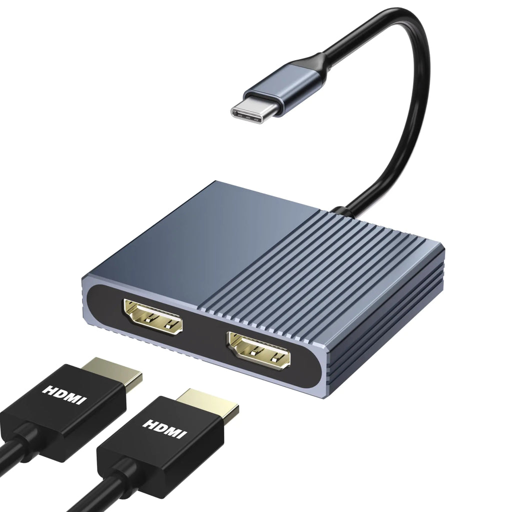 Docking Station Dual Monitor USB C Docking Station HDMI Splitter Extended Display 4K Dual HDMI Adapter for 2 Monitors HDMI Splitter for Dual Monitors Extended Display Dual Monitor Adapter