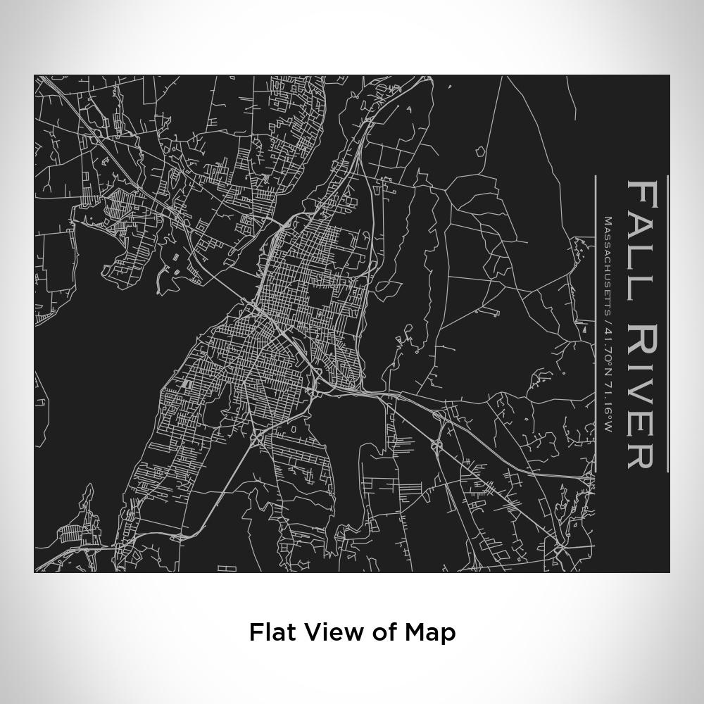 Fall River - Massachusetts Map Bottle with Bamboo Top in Matte Black