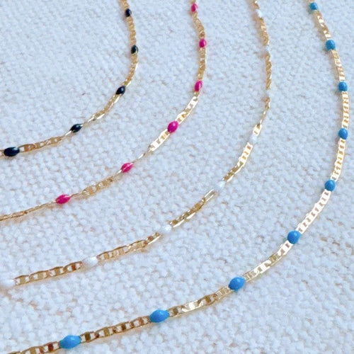 Color Pop Enamel Chain Necklace
