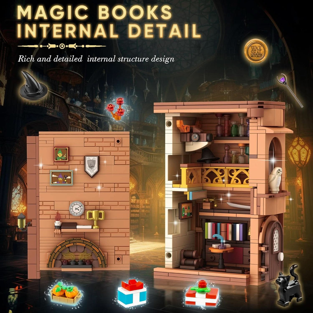 Bookend Magic House Building Kit 1488Pcs Organizer-1