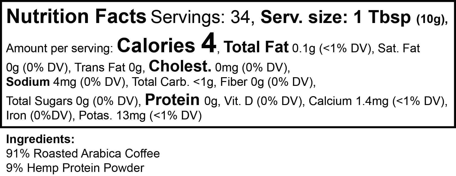Hemp Harvest Coffee (Medium Roast) Dark Chocolate, Nutty, Full Body