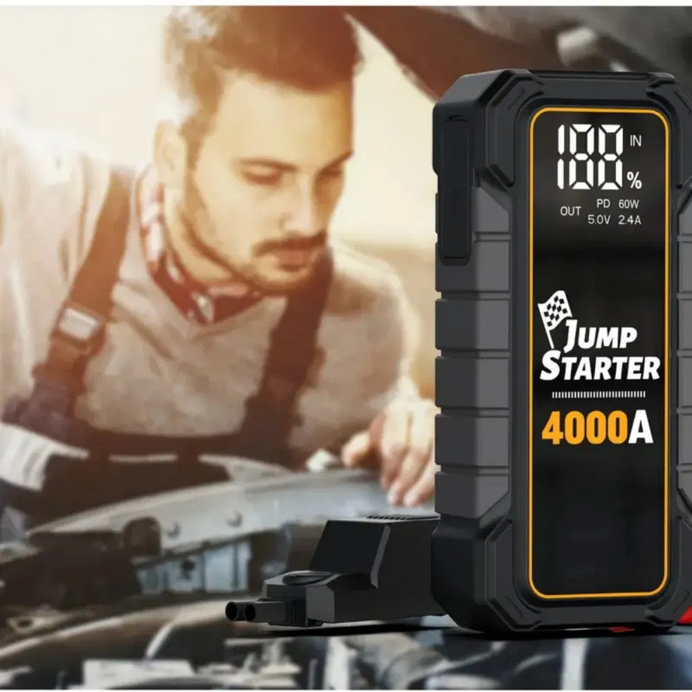20000mAh 12V Car Battery Starter 4000 Peak Amp USB Fast Charging LED