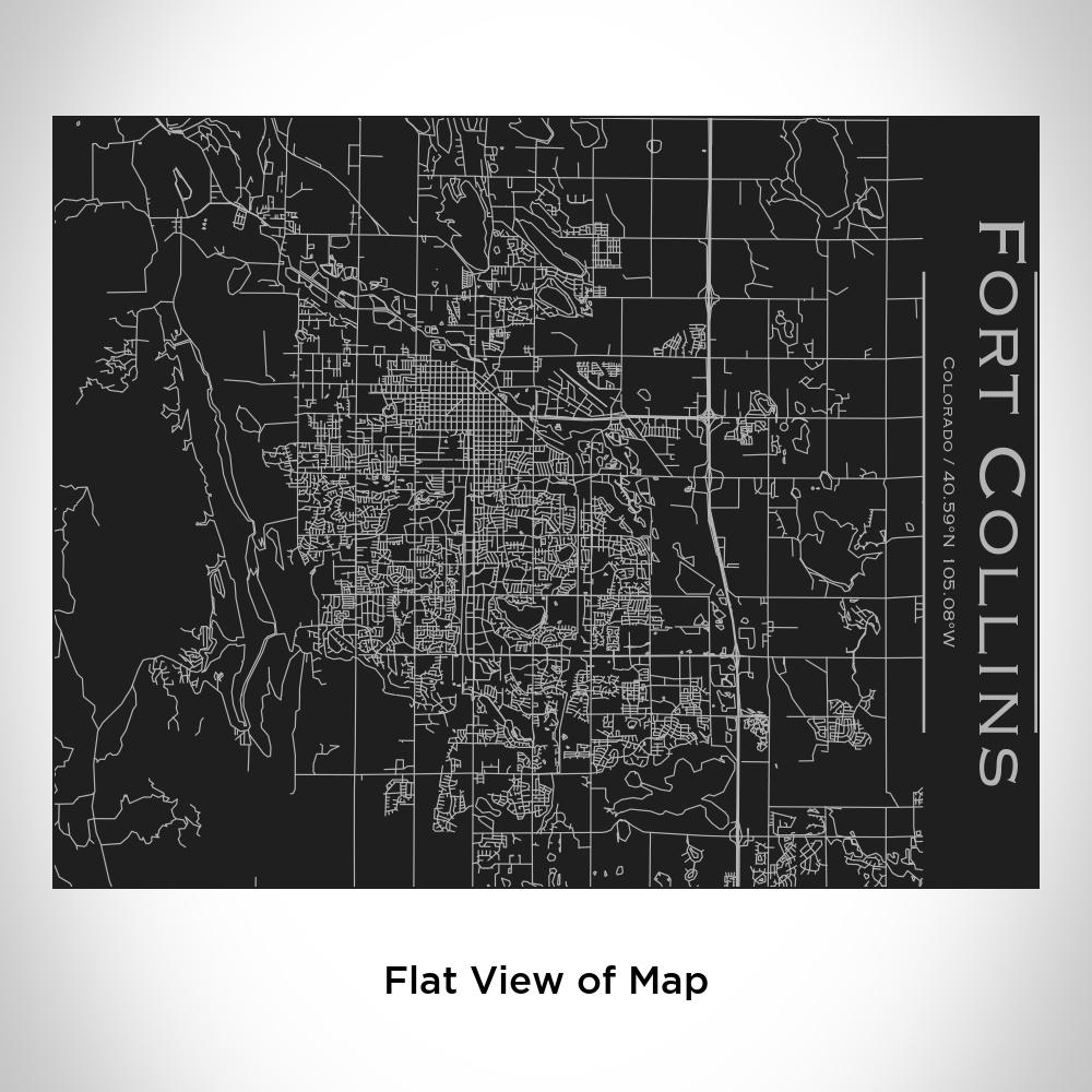 Fort Collins - Colorado Map Bottle with Bamboo Top in Matte Black