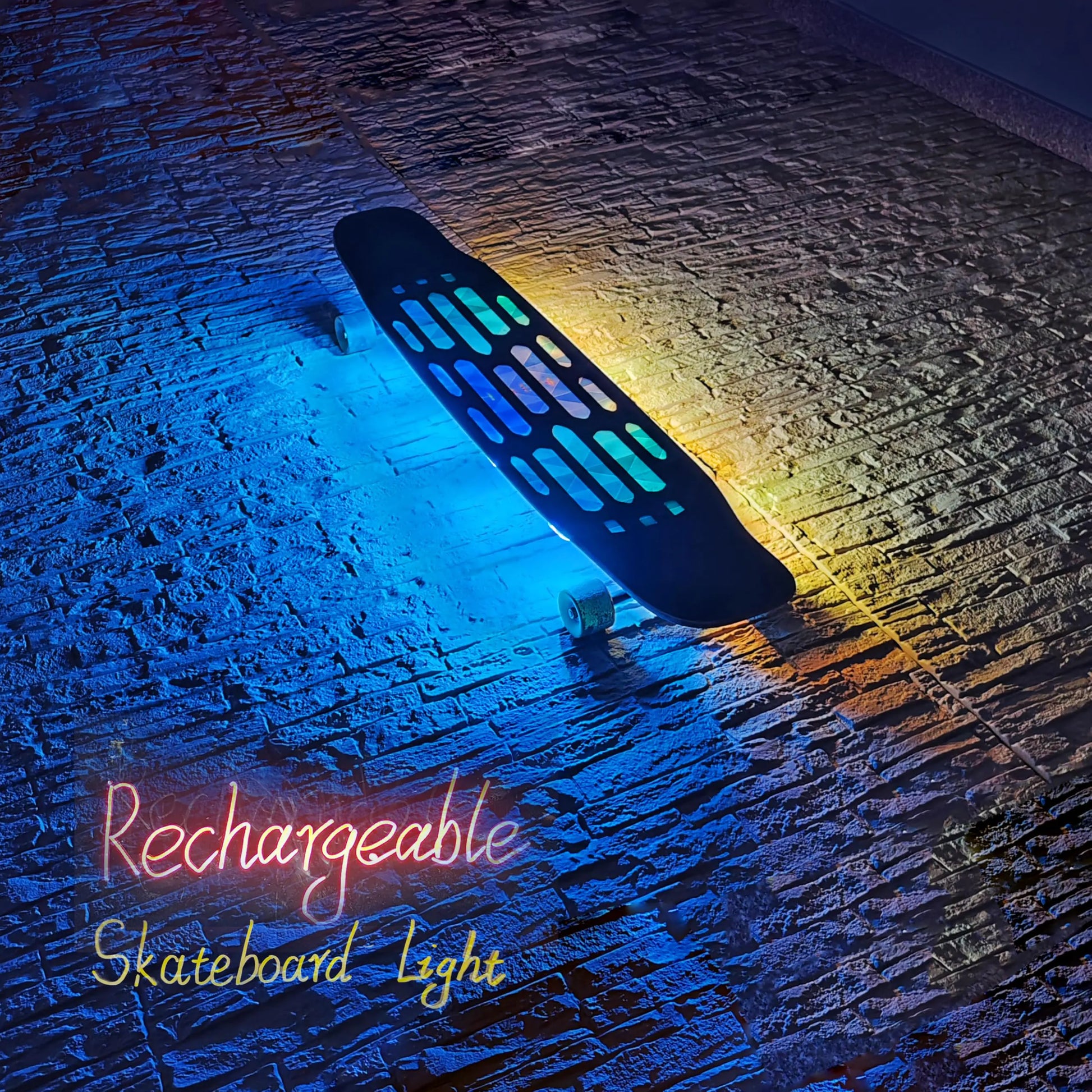 Rechargeable Skateboard Lights LedScooter LightElectric Underglow Longboard LightSkateboard AccessorySkateboard GiftLight for Skate BoardLong Board Night Riding Lithium Battery (4)