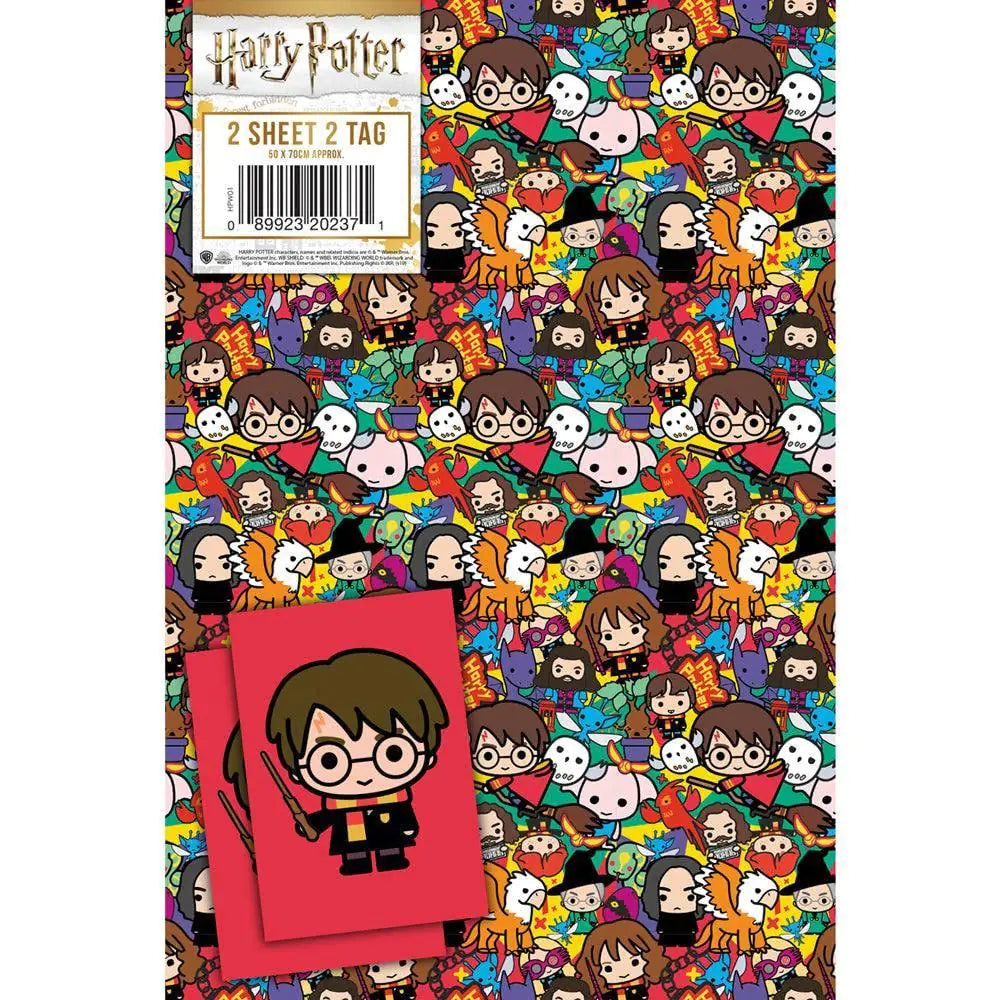 Danilo Promotions Limited Harry Potter Wrapping Paper 8 Sheets 8 Tags Sheet Size 70cmx50cm Official Product Responsibly Resourced