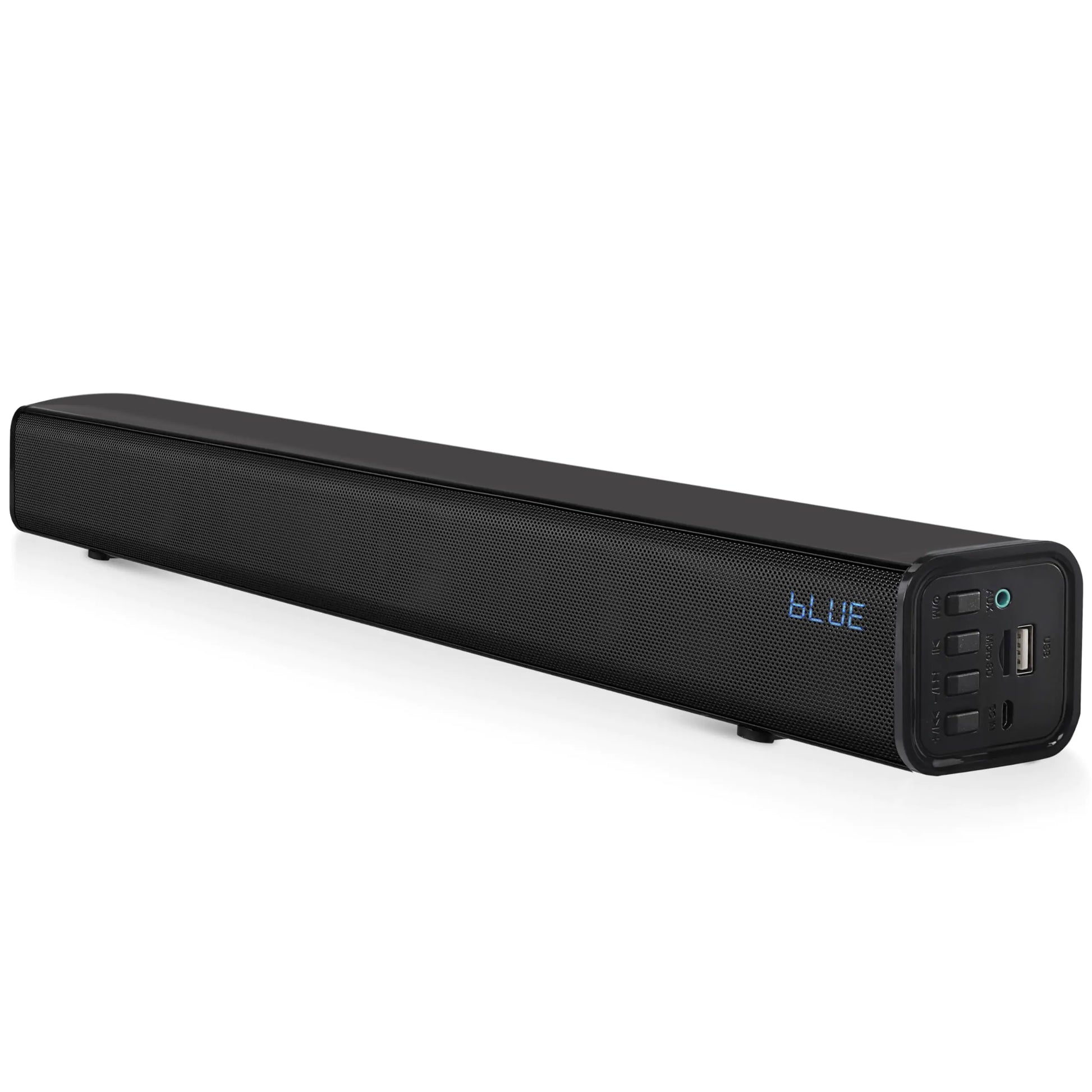 Pyle Home Theater Soundbar Speaker w/Bluetooth - Wave Base Streaming Tabletop Stand Mount TV Digital System with AUX/USB Port/Micro SD Input Extended Bass Performance Full Range Sound Reproduction
