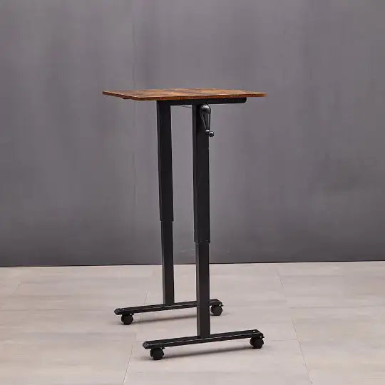Hand Crank Adjustable Office Desk Height Adjustable, With Flat Metal Legs Or Rolling Wheels  Perfect For Home, Office, Gaming, Or Study Use