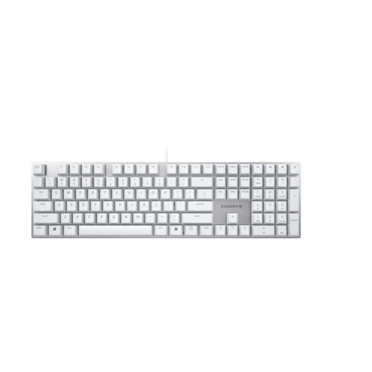 Cherry KC 200 MX Mechanical Office Keyboard with New MX2A switches. Modern Design with Metal Plate Frame. (White W/MX2A Silent Red Switch) (Renewed)