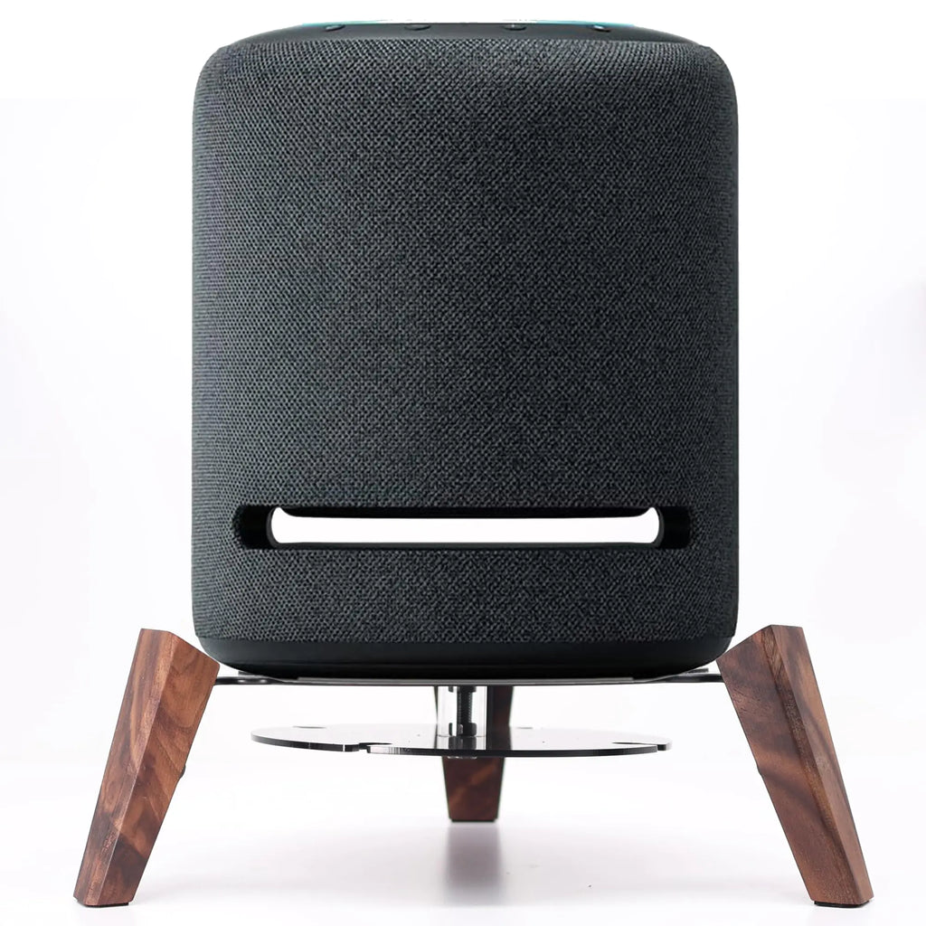 Wooden Stand for Echo Studio and Homepod 2nd/1st Gen Smart Speaker Stable Desktop Mount for Better Sound and Home Decoration (Black Walnut)