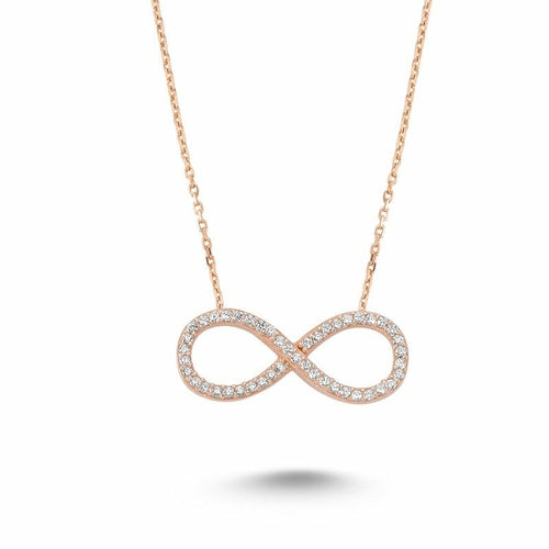 Dainty Mini Infinity Necklace Pendant in Silver