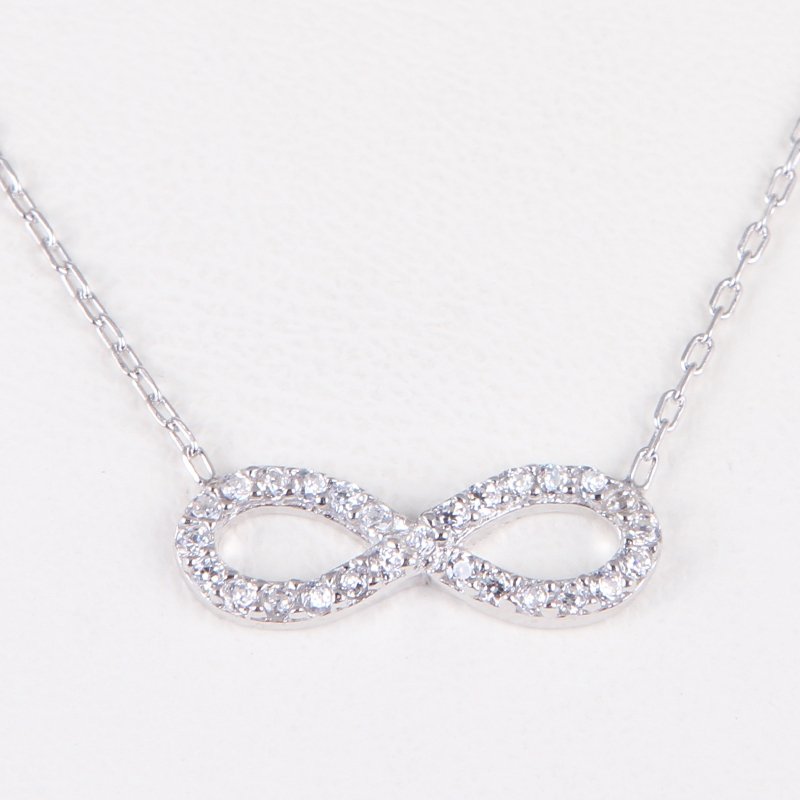 Dainty Mini Infinity Necklace Pendant in Silver