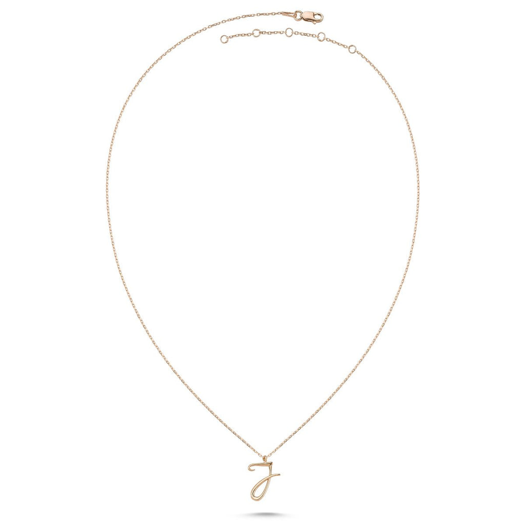 J Letter Mini Initial Silver Necklace