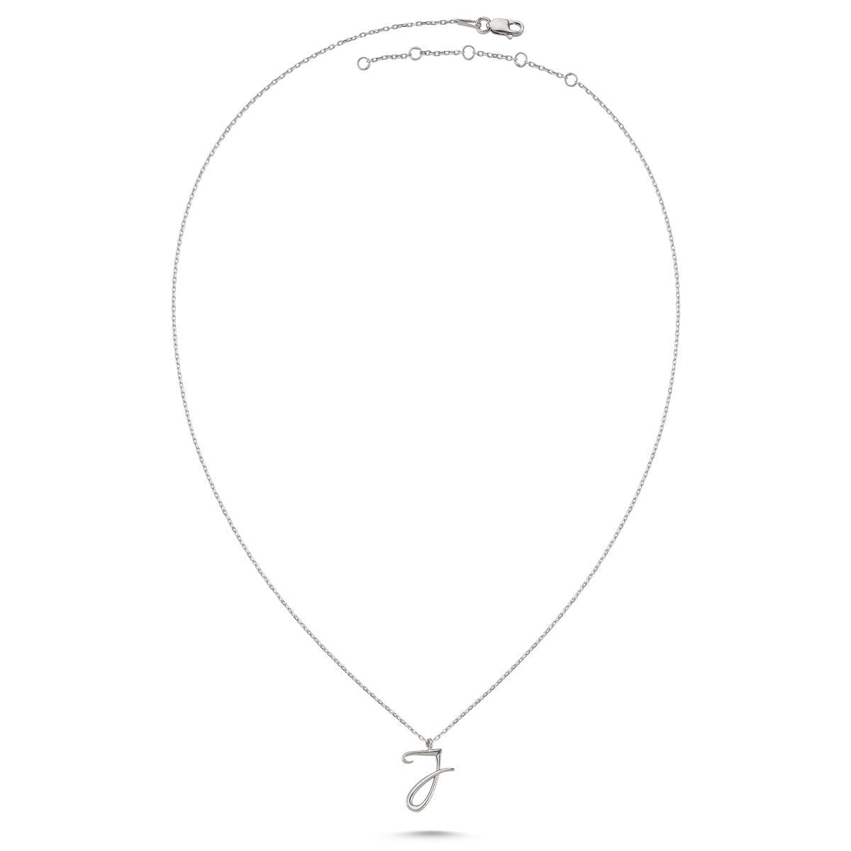 J Letter Mini Initial Silver Necklace