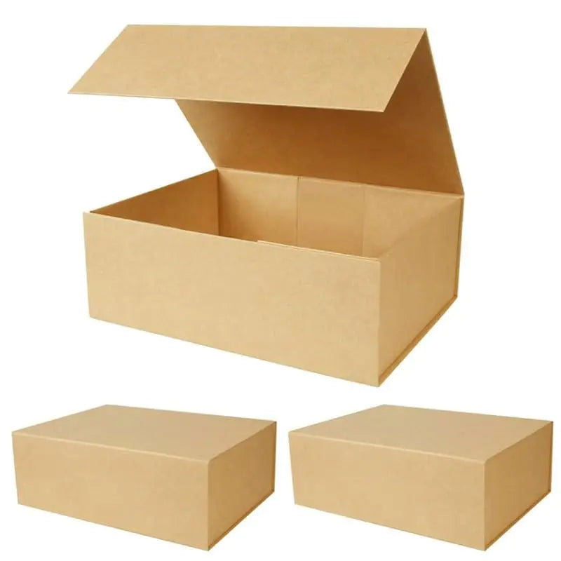 RayofSun Brown Small Gift Boxes With Lids For Presents.10.5 * 7 * 3in Bridesmaid Proposal Box For WeddingChristmasBirthday(3pcs