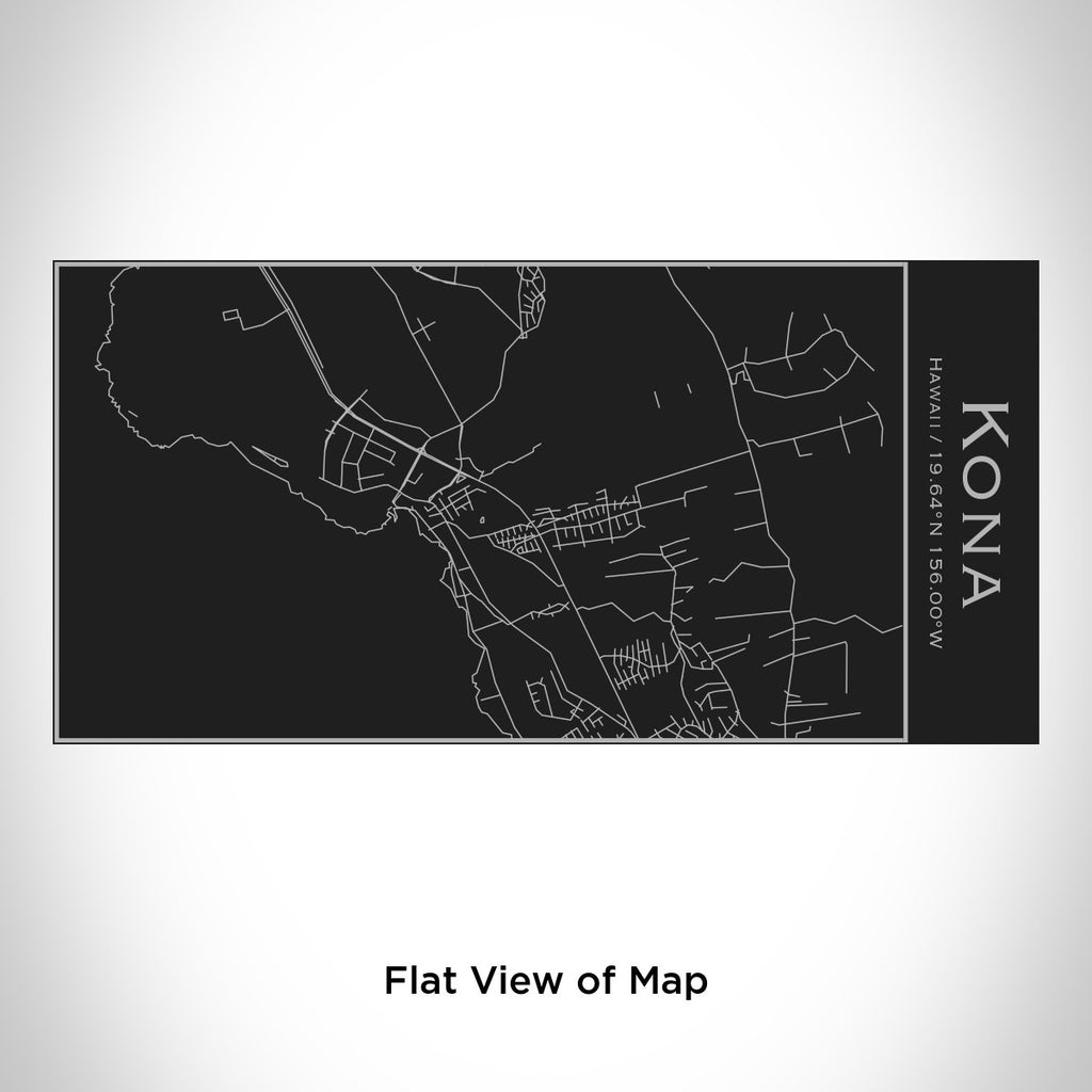 Kona - Hawaii Engraved Map Insulated Bottle in Matte Black