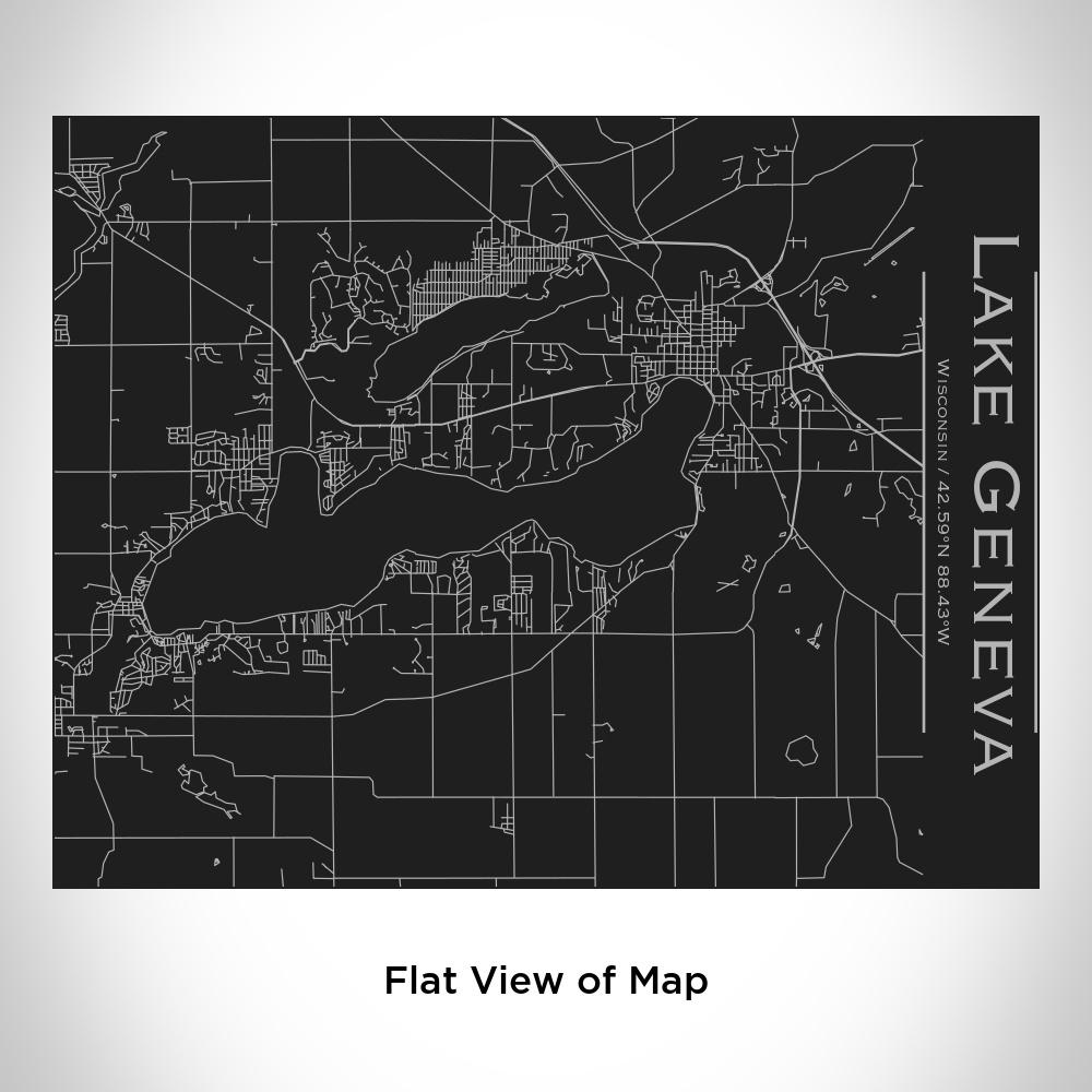Lake Geneva - Wisconsin Map Bottle with Bamboo Top in Matte Black