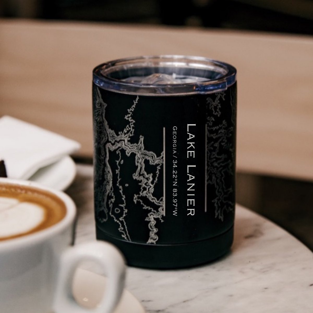 Lake Lanier - Georgia Map Insulated Cup in Matte Black