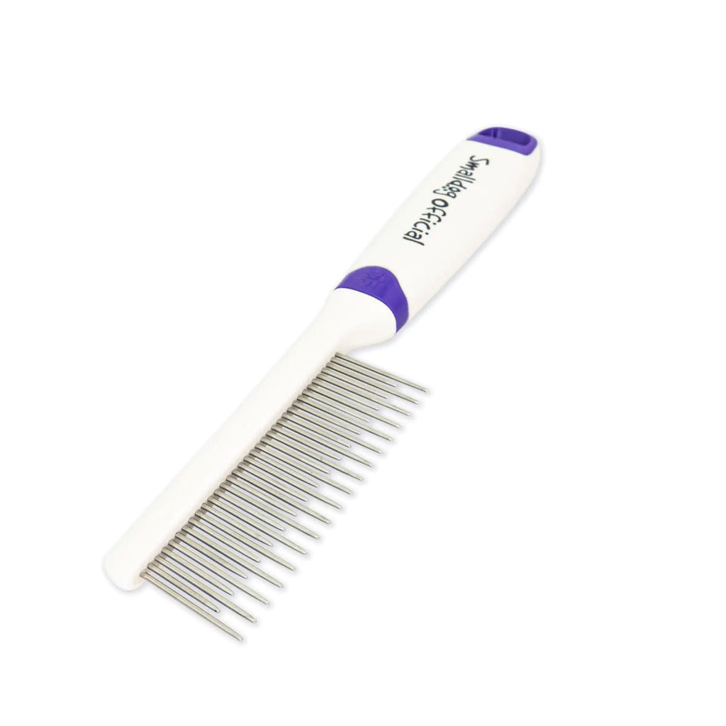 Smalldog Official Tangles Be Gone Steel Metal Dog Comb for Brushing Small and Toy Breed Dogs to Groom and Remove Debris and Mats from Fur and Coat