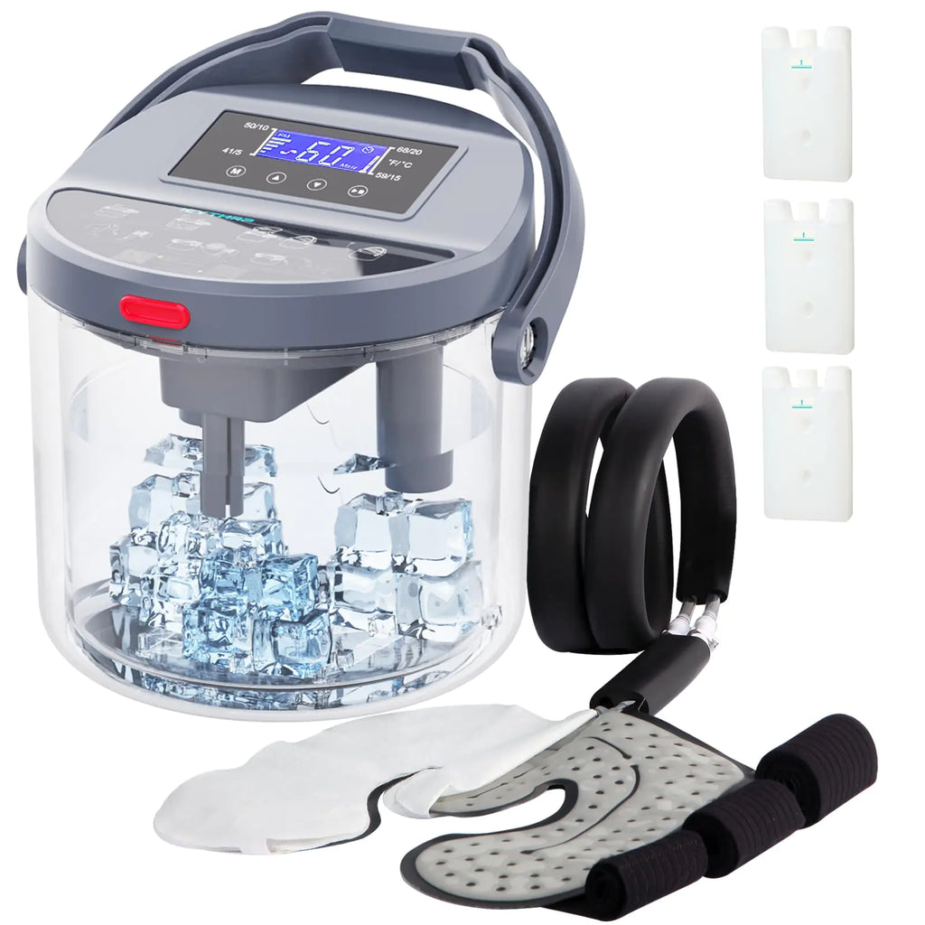 ICYTHRP Cold Therapy Machine Ice-Machine-for-Knee-After-Surgery Knee Replacement Recovery Equipment for Pain Relief Cryotherapy System w/Compression Pad for Shoulder Ankle Foot Leg Hip