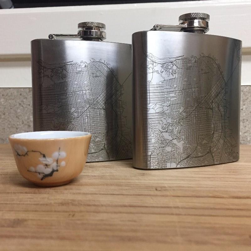 Marysville - Washington Map Hip Flask