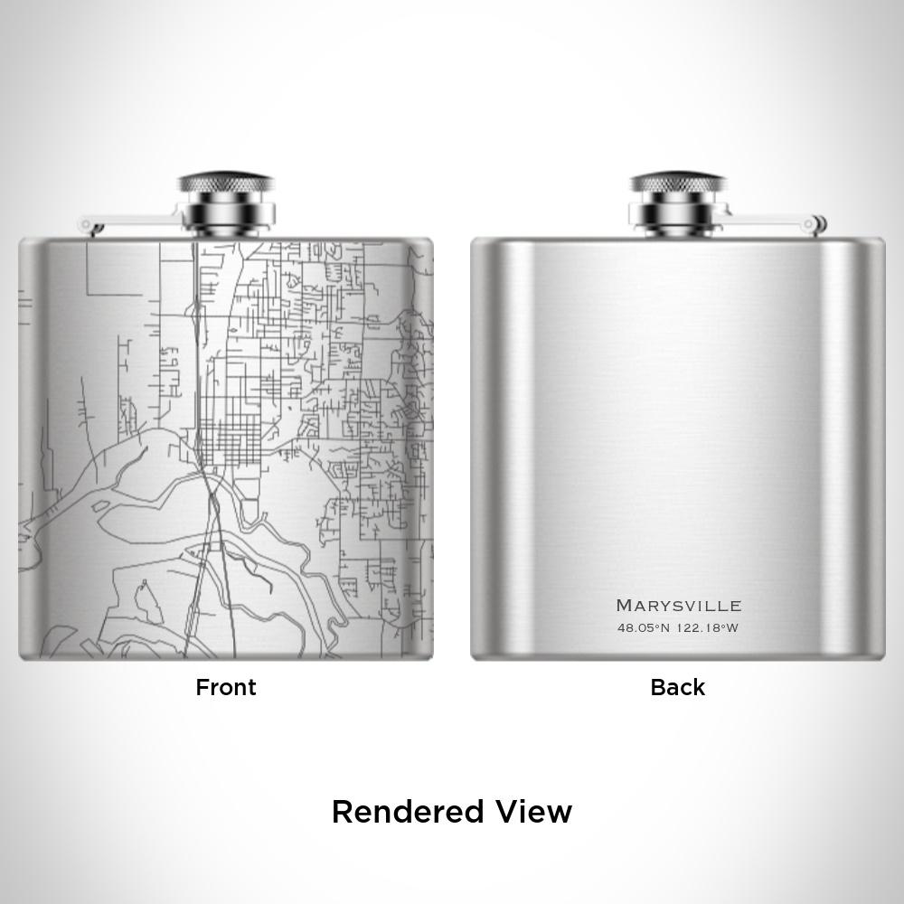Marysville - Washington Map Hip Flask