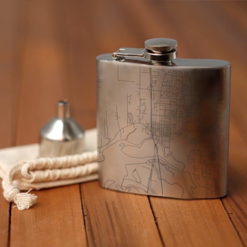 Marysville - Washington Map Hip Flask