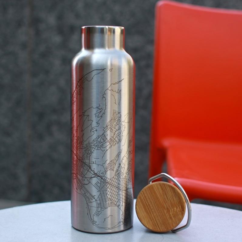 McCall - Idaho Map Bottle with Bamboo Top