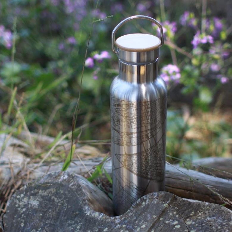 Milton - Georgia Map Bottle with Bamboo Top