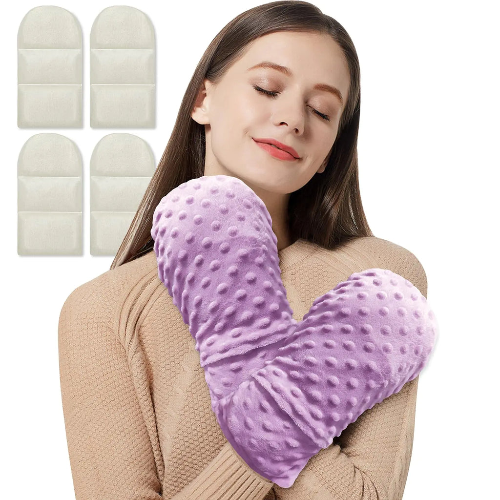 Microwavable Therapy Mittens with Arthritis Compression GlovesMoist Heat Therapy Relief for Hands and Fingers of Stiff Joints Trigger Finger Inflammation Raynauds Carpal Tunnel (Lavender)