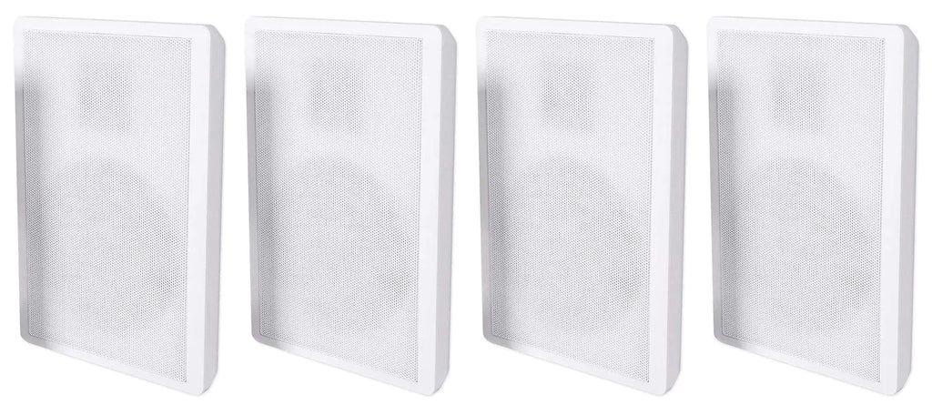 Rockville 4 RockSlim White Home Theater 5.25" 240w Easy Wall Mount Slim Speakers
