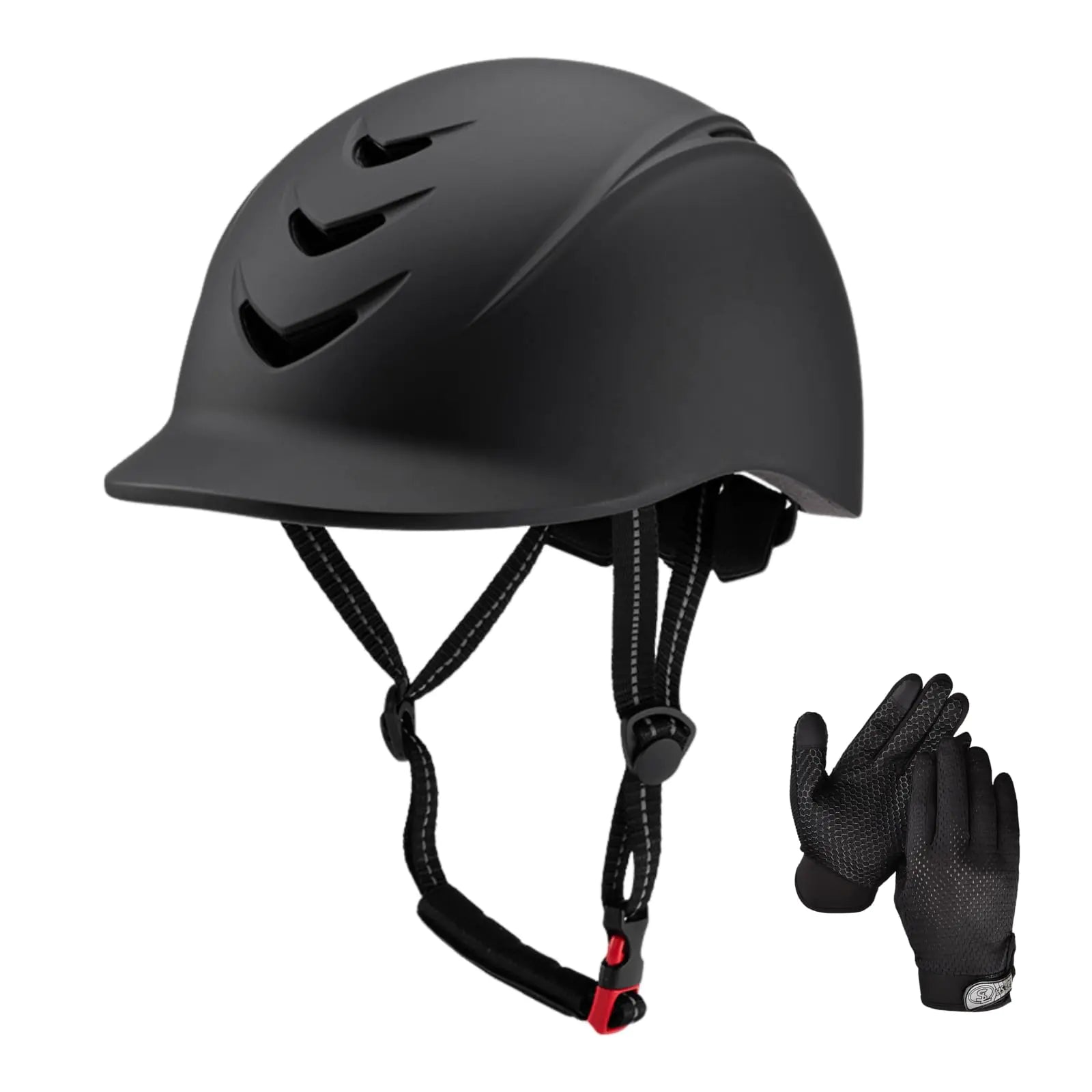 Equestrian Set - Helmet and Gloves for Horseback Riding and Training - Horse Riding Safety Gear Helmets Equestrian Equi-Pro Gear Gloves for Women Man