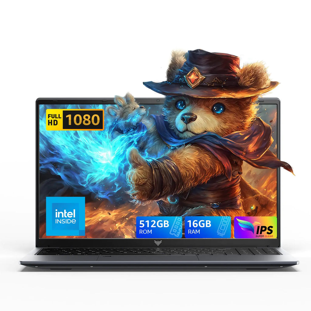 MALLRACE Laptop15.6In Windows 11 Pro Traditional Laptops Computer with Quad Core-12th Alder Lake N97(Up to 3.6GHz) 16GB DDR4 512GB Hard Drive for Business School Offic