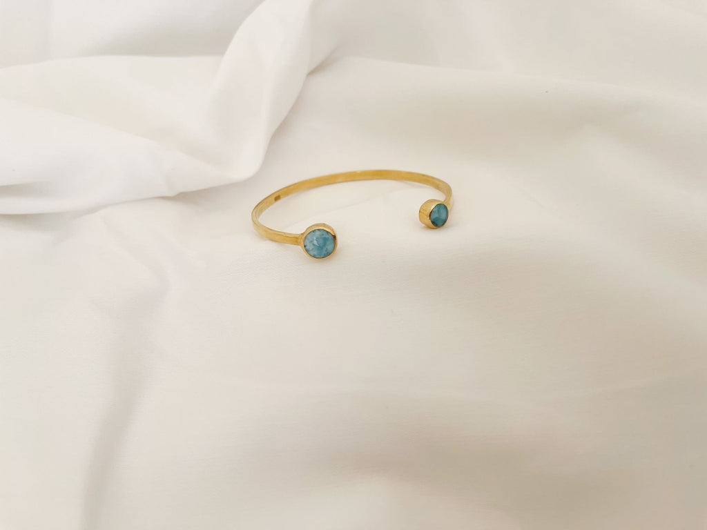 Open cuff with larimar