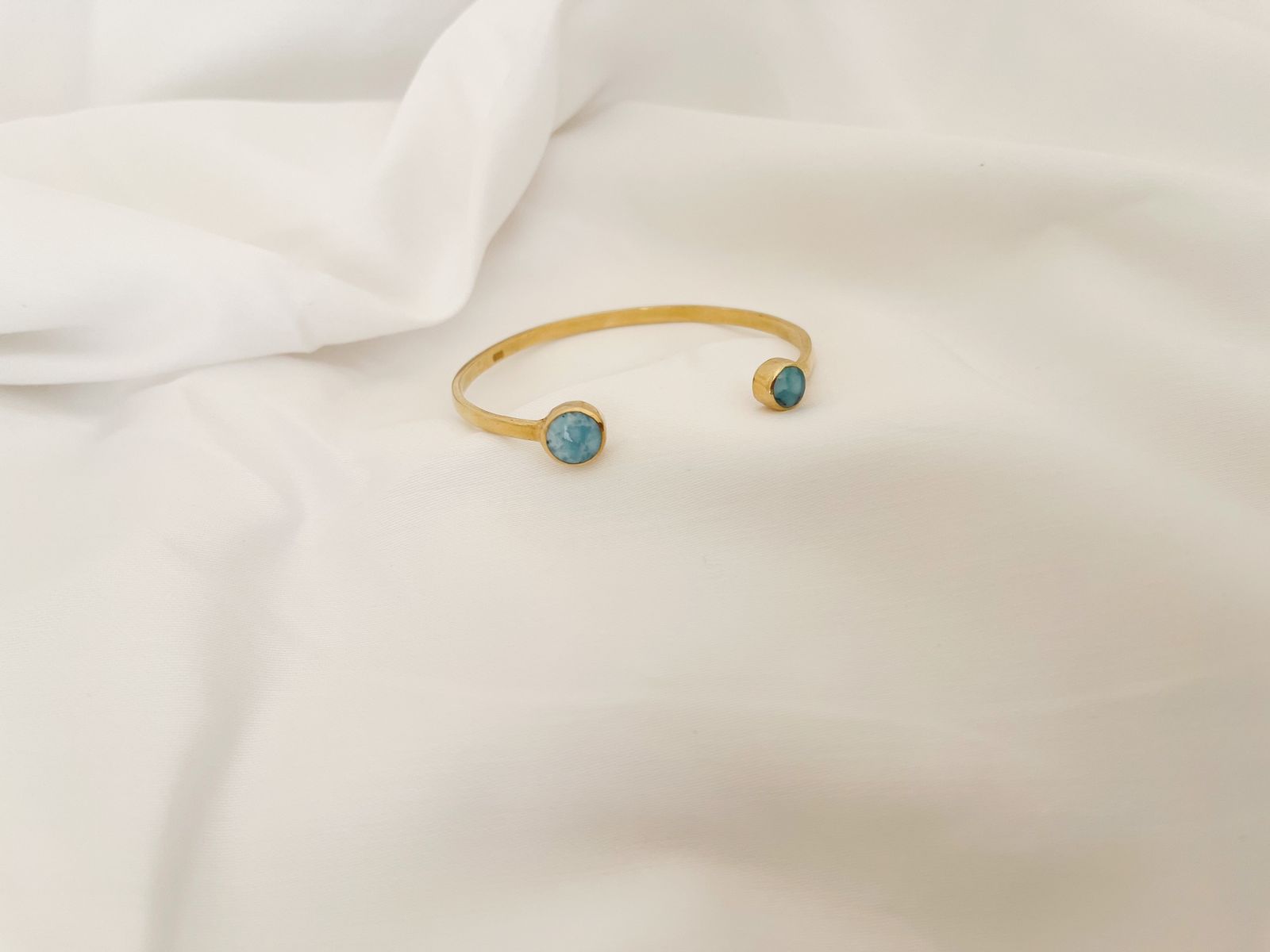 Open cuff with larimar