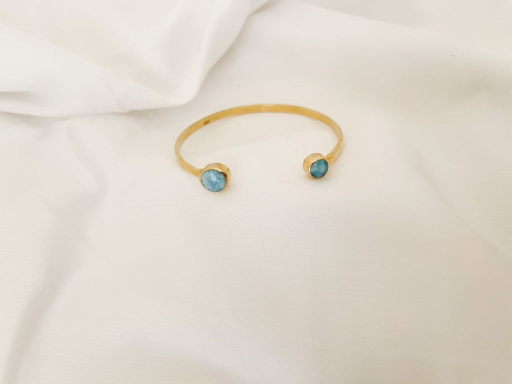 Open cuff with larimar