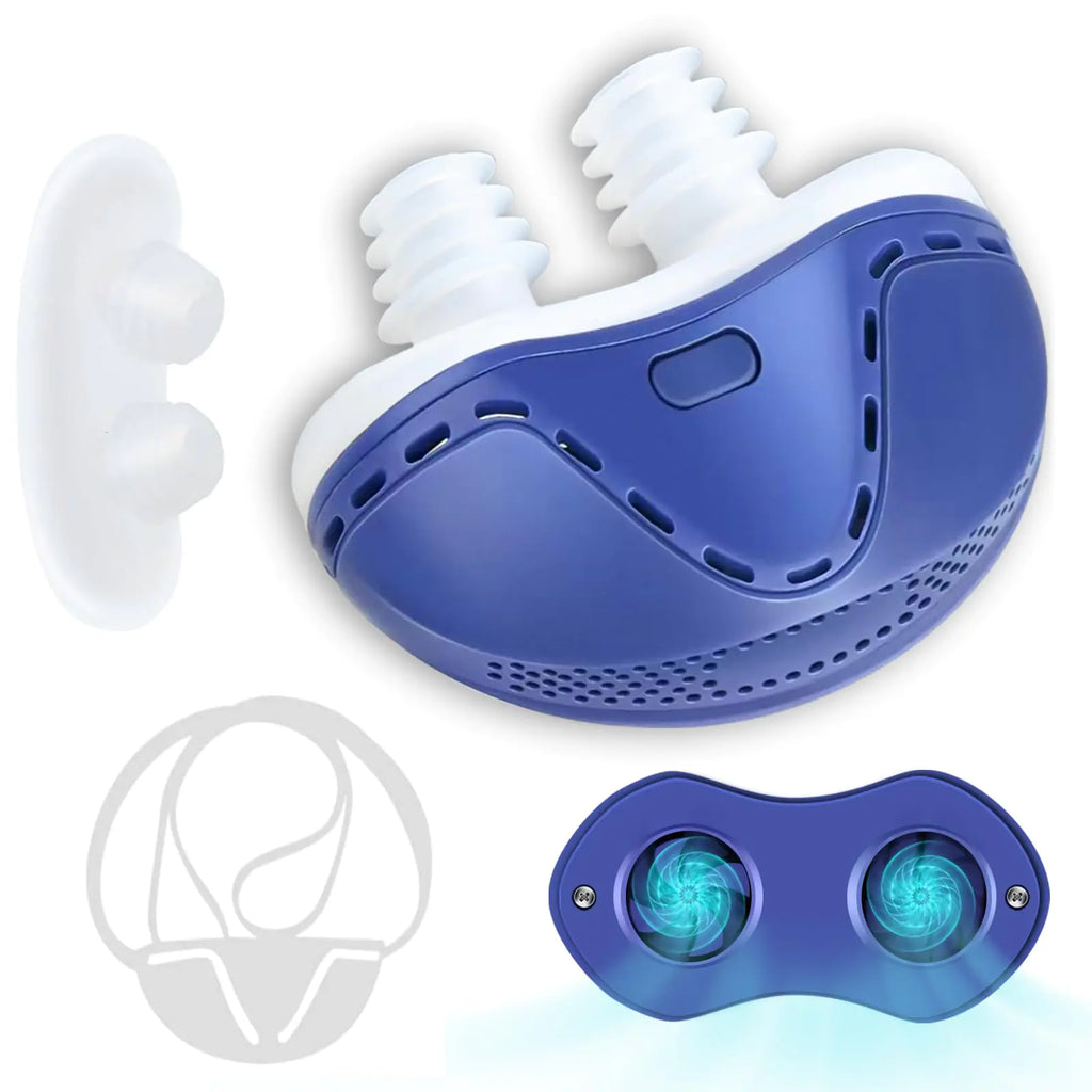 Anti Snoring Devices Double Vortex Snoring Solution Effective Snoring Prevention Mini Stop Snoring Devices Adjustable Wind Speed Suitable for All Nose Shapes Blue