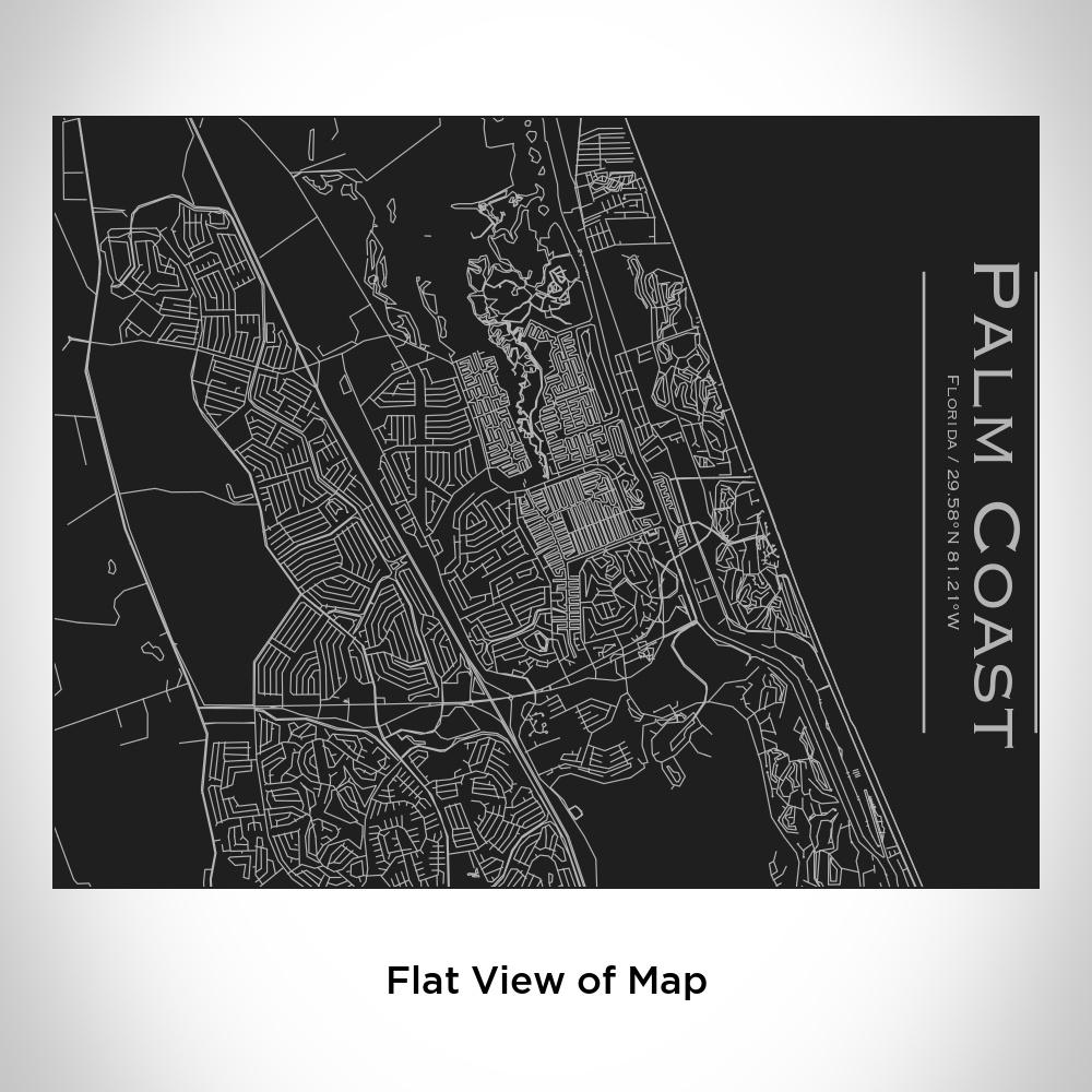 Palm Coast - Florida Map Bottle with Bamboo Top in Matte Black