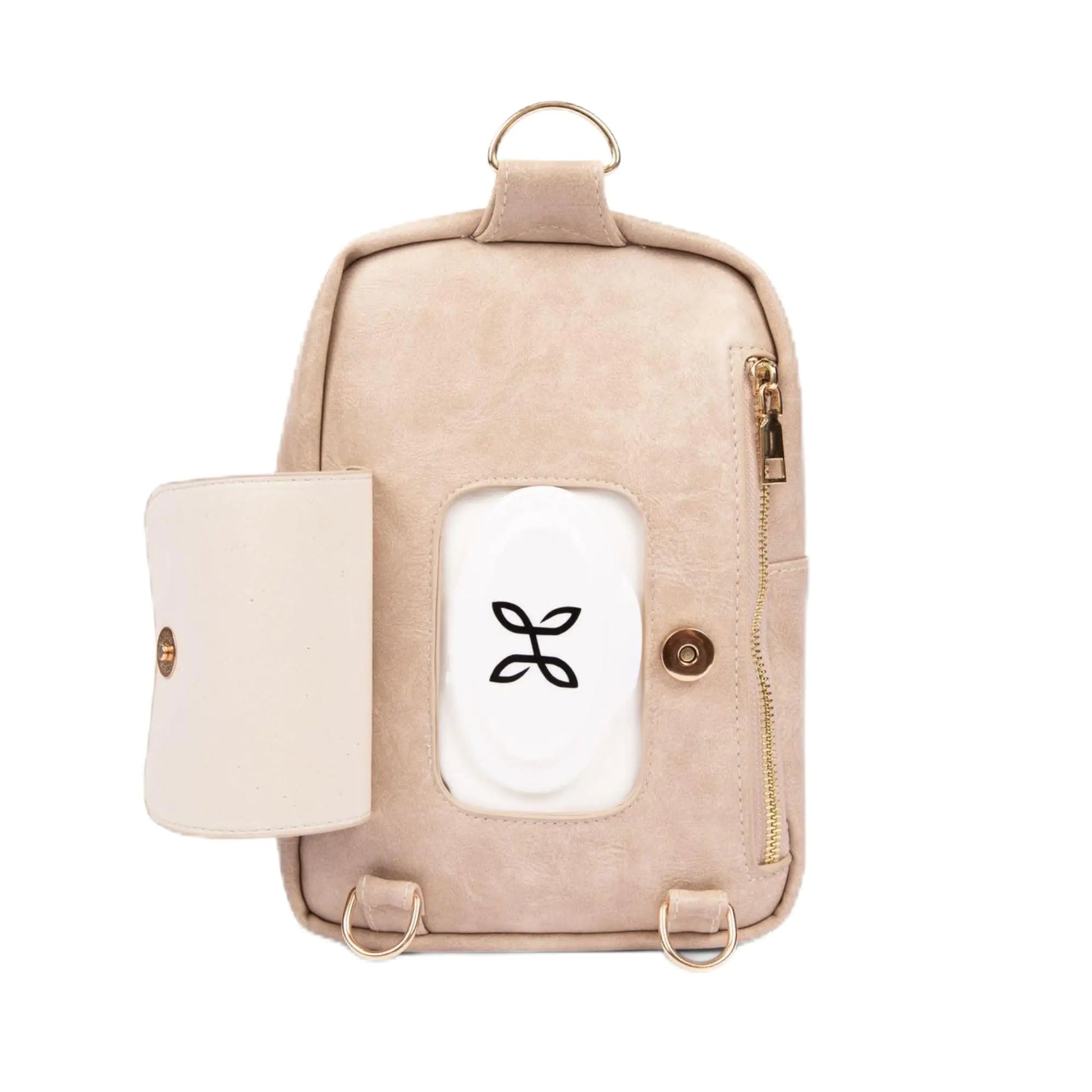 Higton Crossbody Diaper Bag - Instant Baby Wipes Access - Baby Wipes Purse (Mauve)