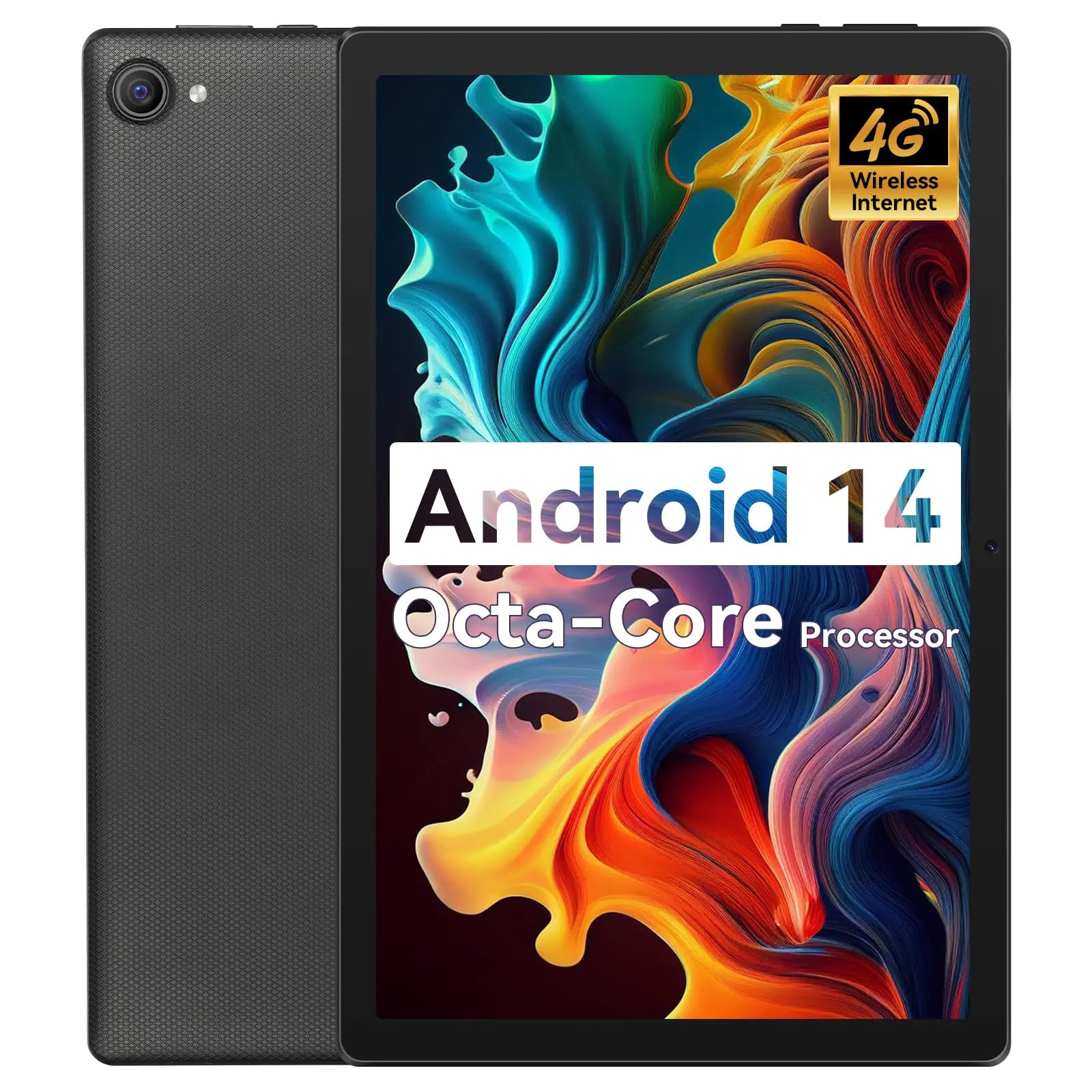 Lville Android 14 Tablet Octa-Core Android Tablet 8GB RAM+64GB ROM (Expand to 1TB) 10 inch Tablet with Bluetooth5.3 WiFi 6 Fast Charging 5MP+8MP Dual Camera 4G Dongle Wireless Internet (Black)