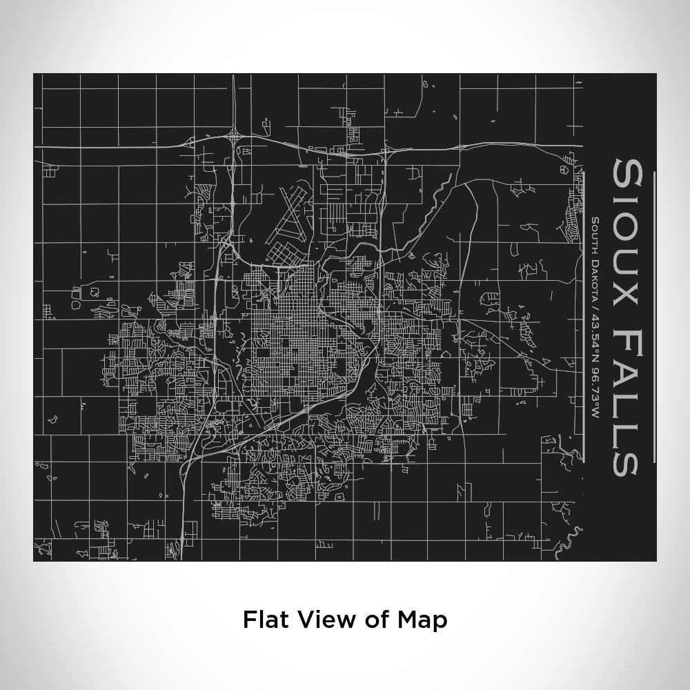 Sioux Falls - South Dakota Map Bottle with Bamboo Top in Matte Black