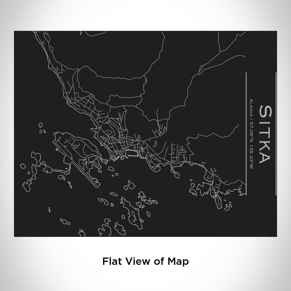 Sitka - Alaska Map Bottle with Bamboo Top in Matte Black