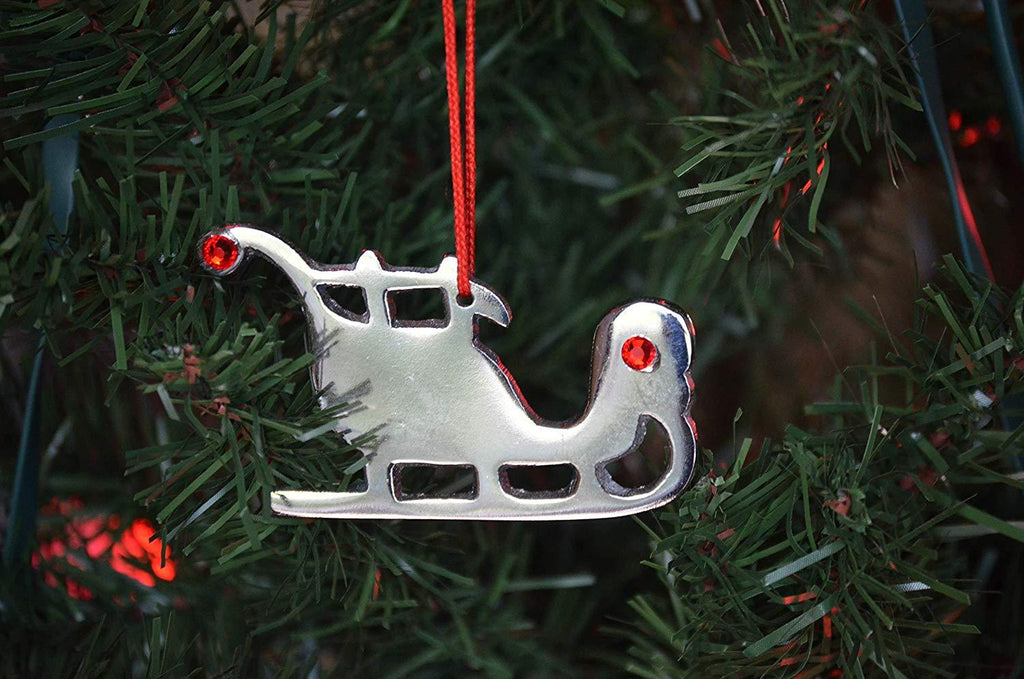Sleigh Christmas Tree Ornament Decorations Set of 8