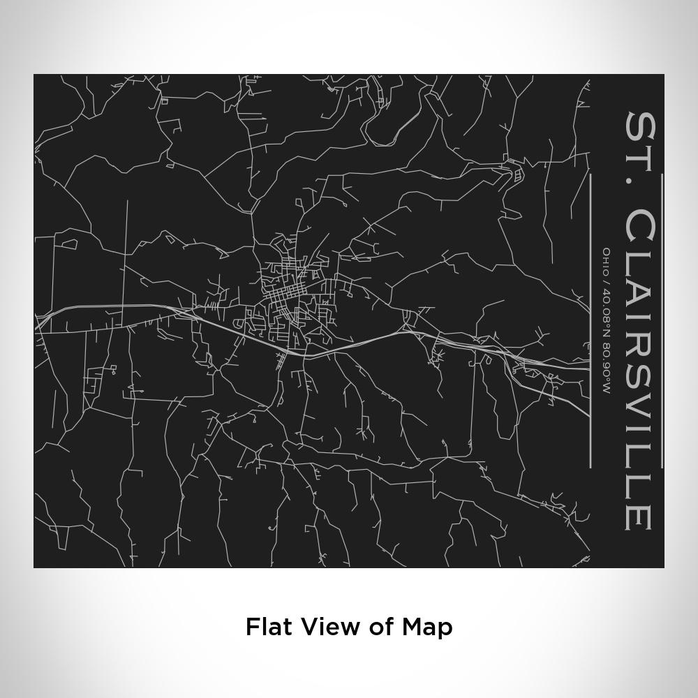 St. Clairsville - Ohio Map Bottle with Bamboo Top in Matte Black