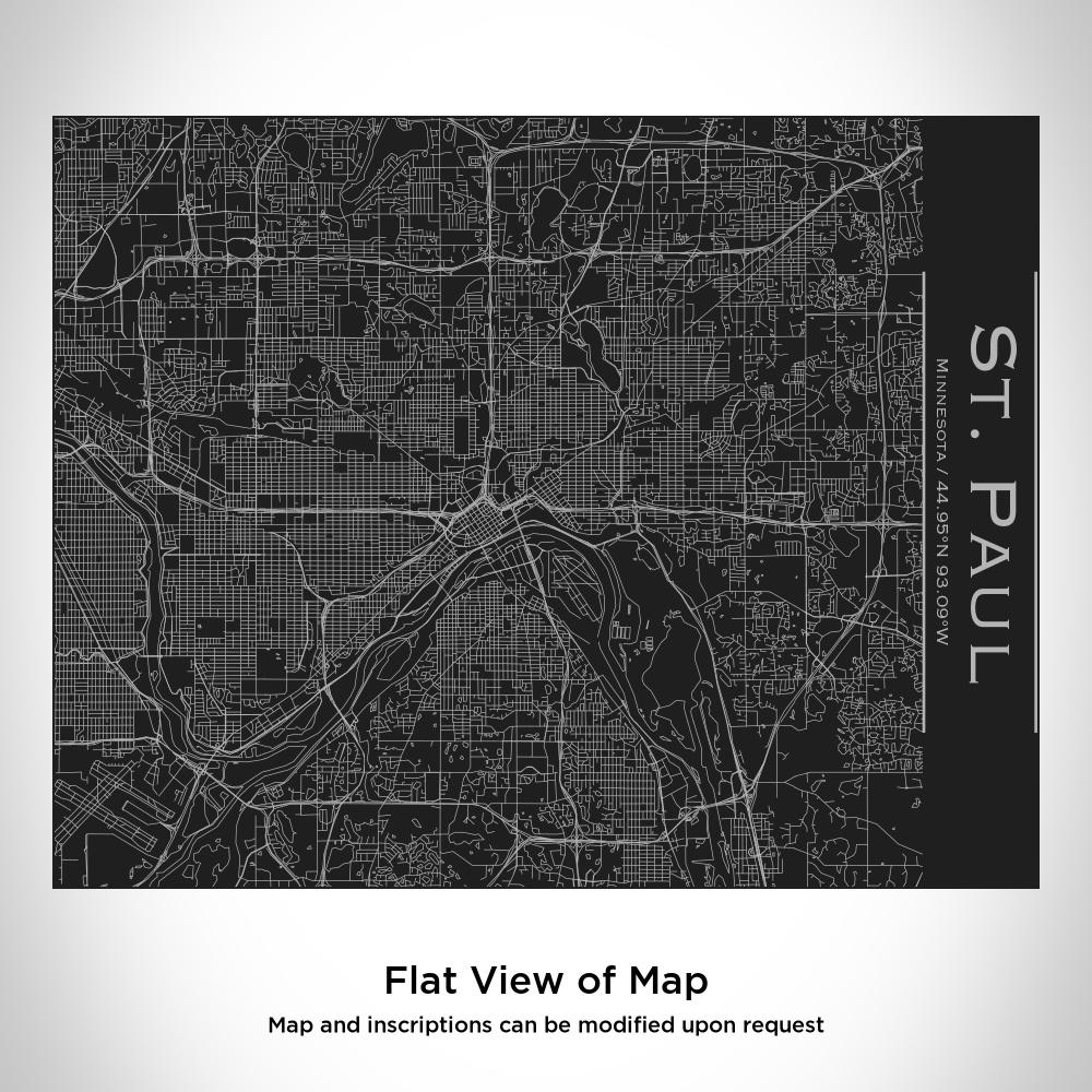 St. Paul - Minnesota Map Bottle with Bamboo Top in Matte Black