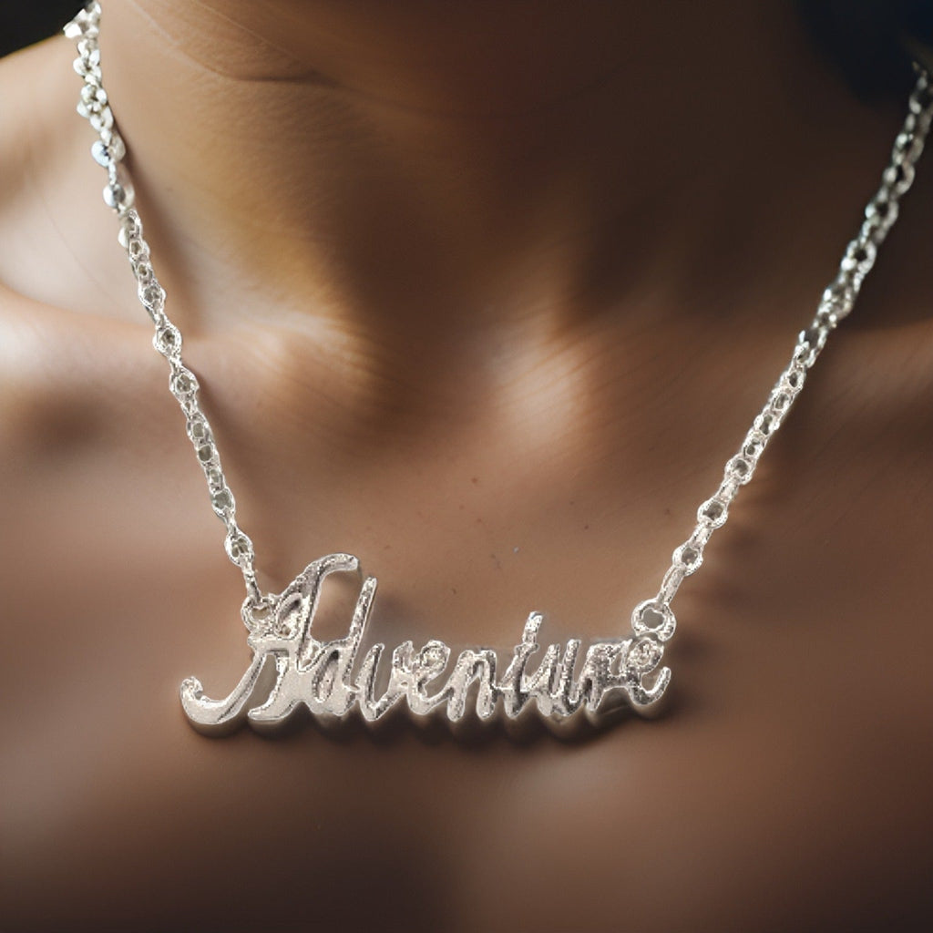 Adventure Script Necklace by The Urban Charm